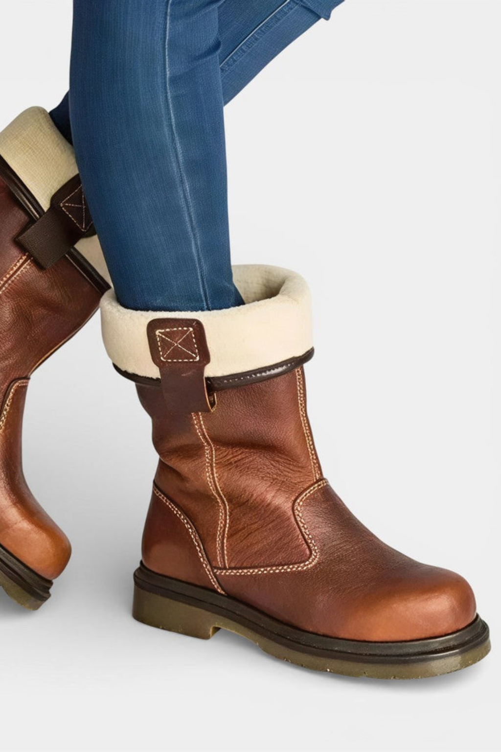 Shearling Lined Mid Calf Winter Boots