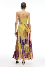 Multicoloured Ikat Print Maxi Dress