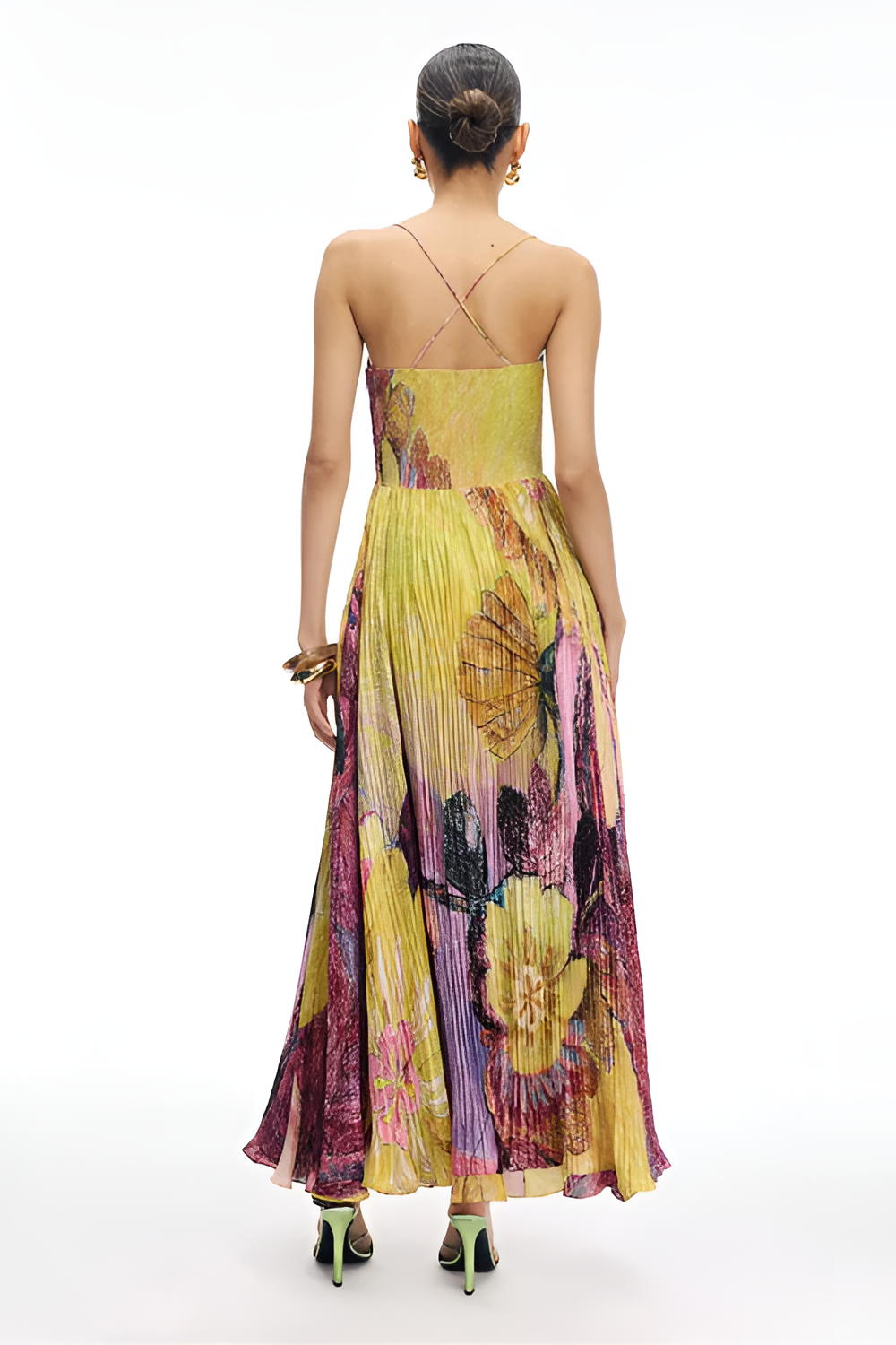 Multicoloured Ikat Print Maxi Dress