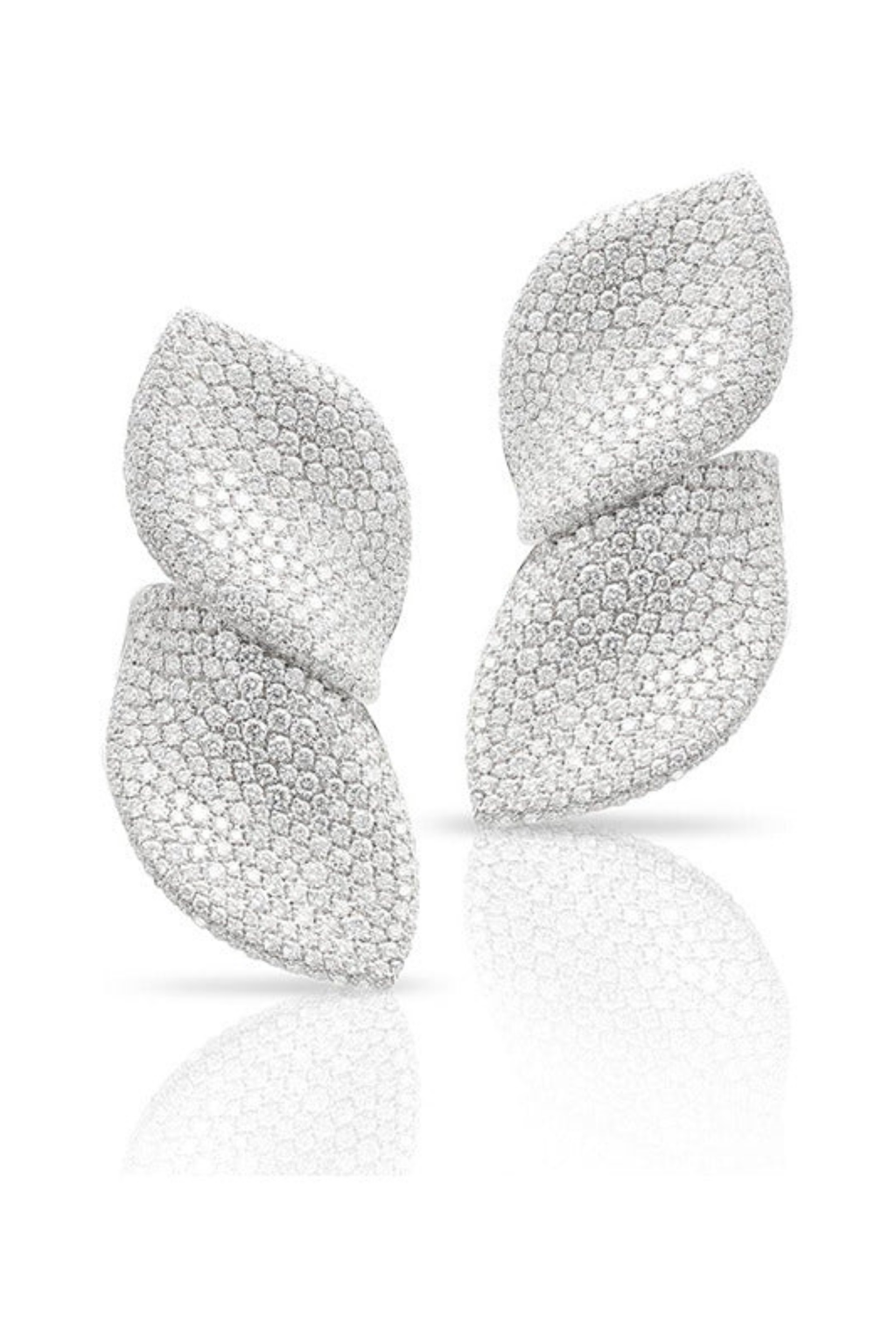 Diamond Leaf Drop Earrings