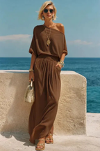 Coastal Muse Off-Shoulder Maxi Co-Ord Set