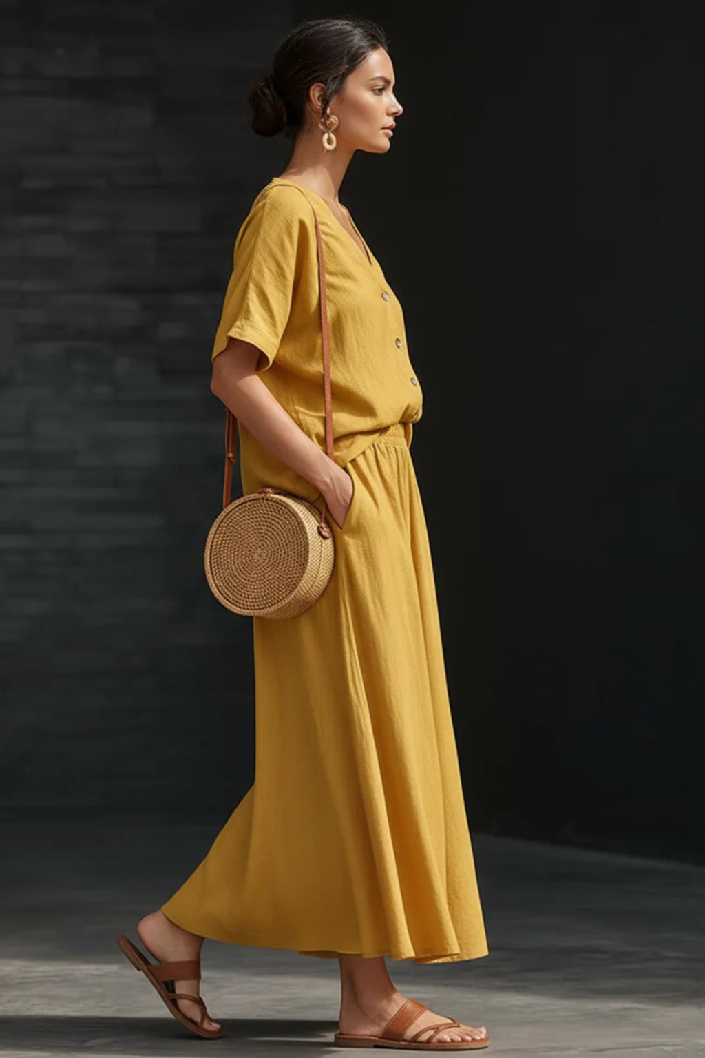 Harmony Lane Buttoned Midi Co-Ord Set