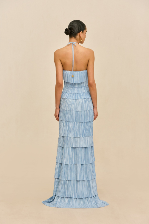 Pleated Layered Maxi Dress