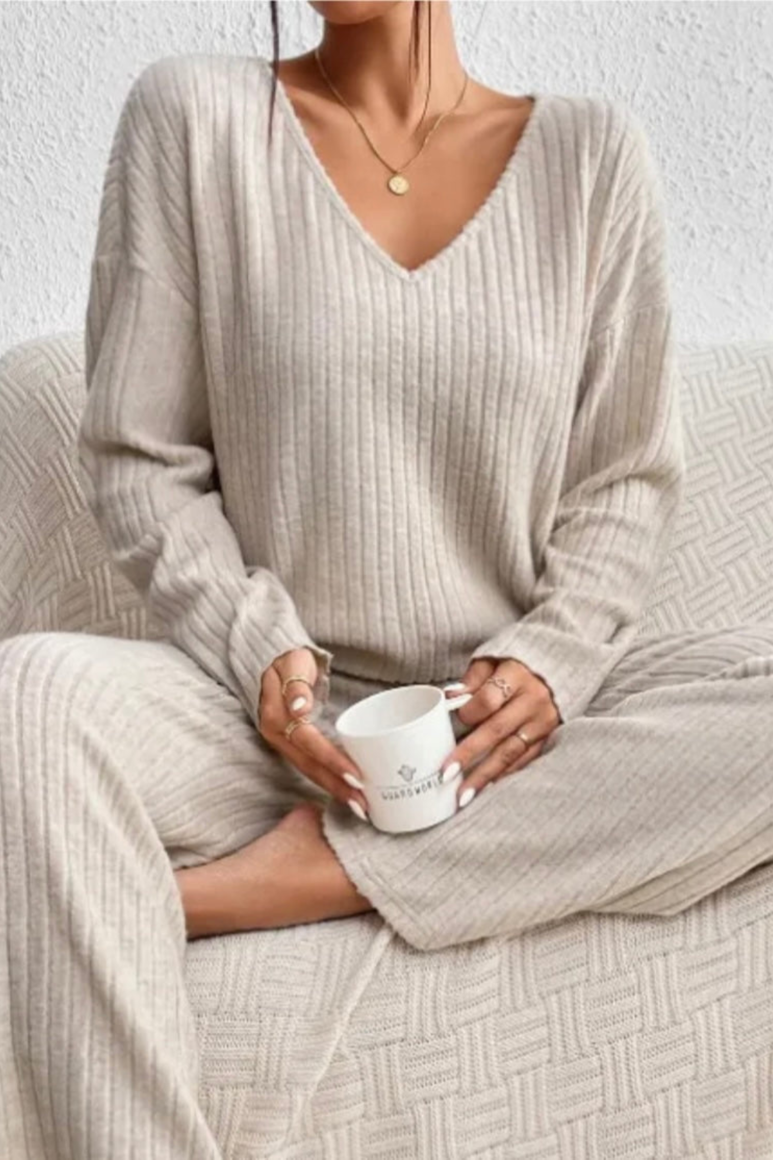 Women's Ribbed Lounge Co-Ord Set