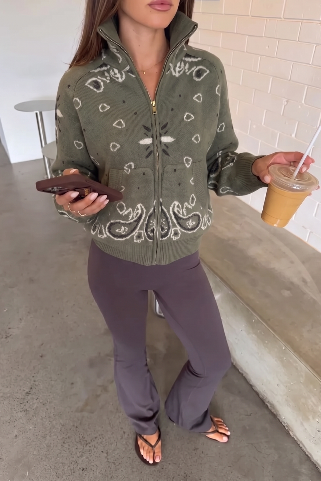 Women's Bandana Patterned Cardigan