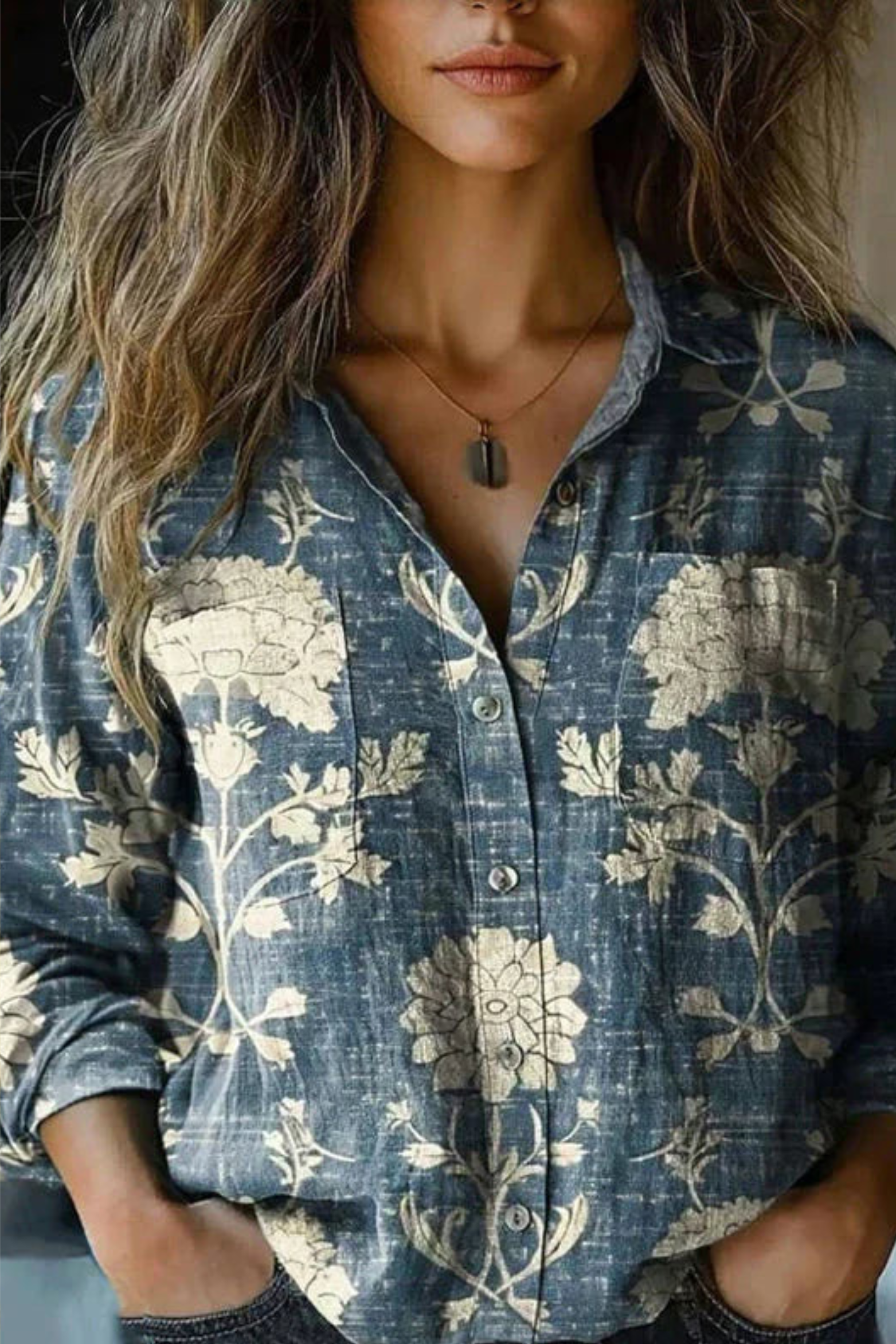 Floral Print Vintage Bohemian Blouse