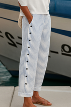 Harbor Stripe Tailored Wide Leg Pants