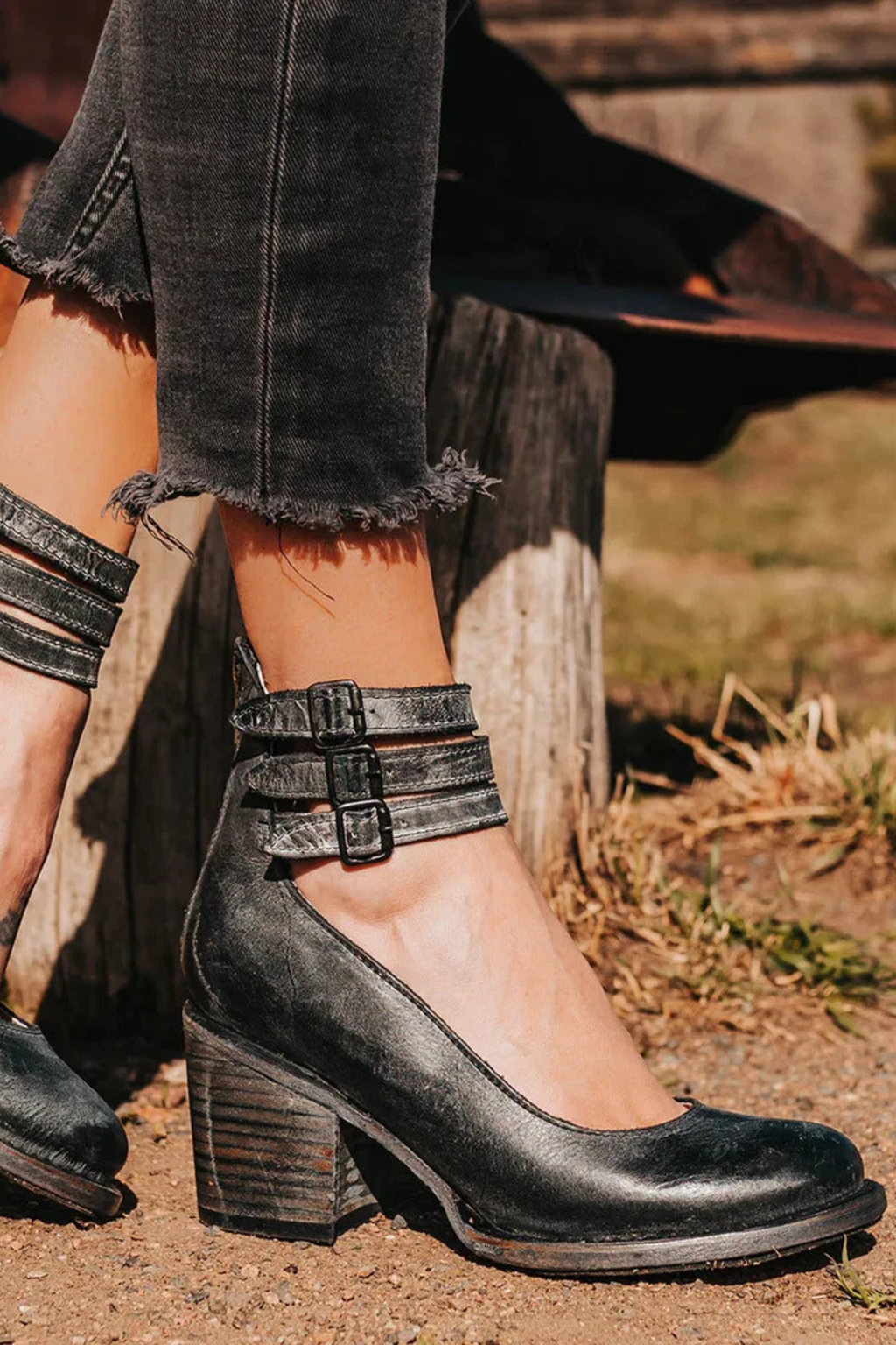 Shearling Linen Heeled Ankle Boots