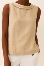 Round Neck Sleeveless Blouse