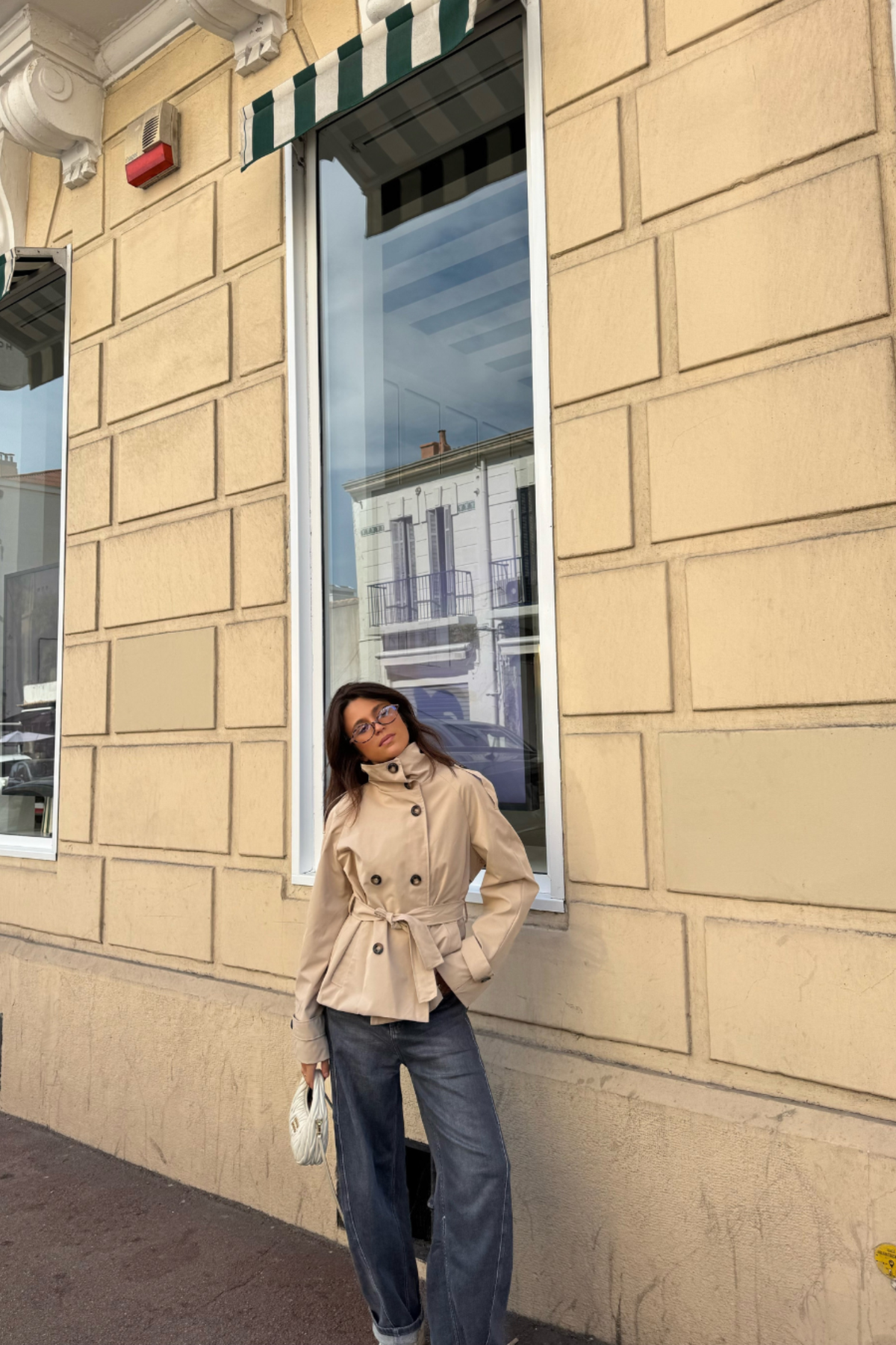 Belted Cropped Trench Coat