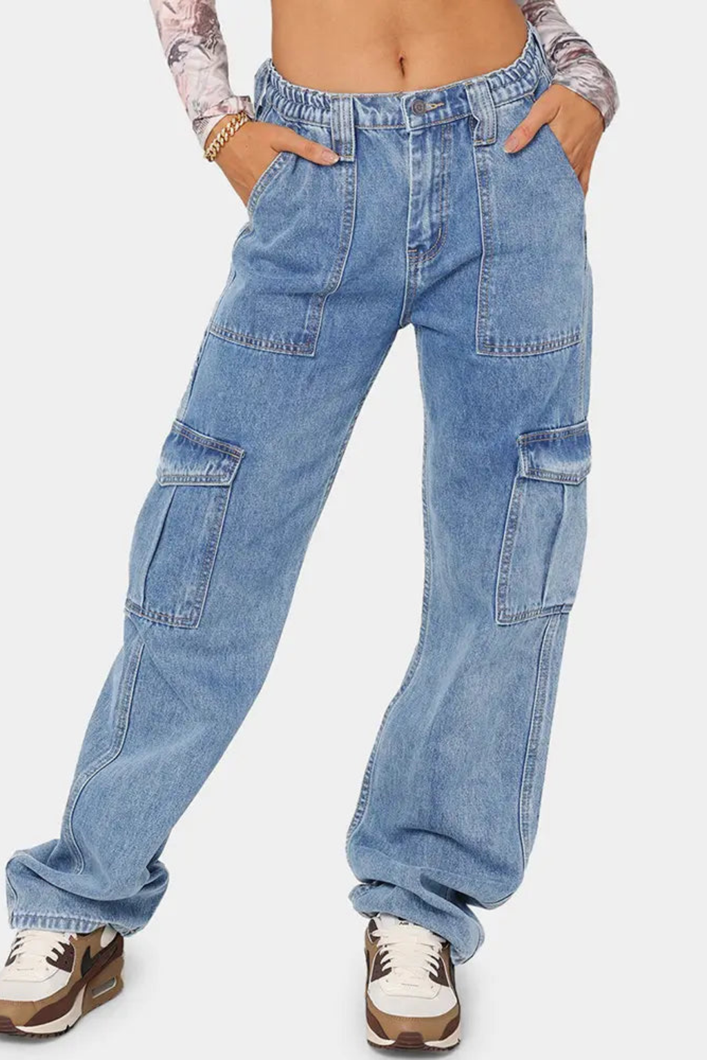 Women's Utility Fit Elastic Denim Pants