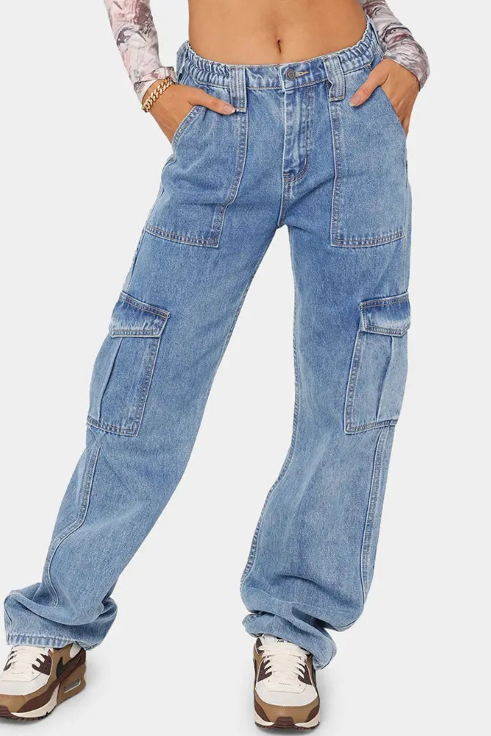 Women's Utility Fit Elastic Denim Pants