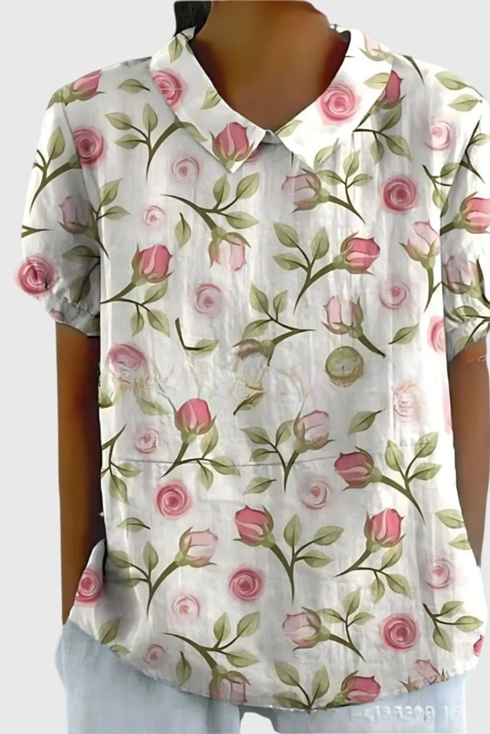 Women's Elara Floral Linen Blend Collared Blouse