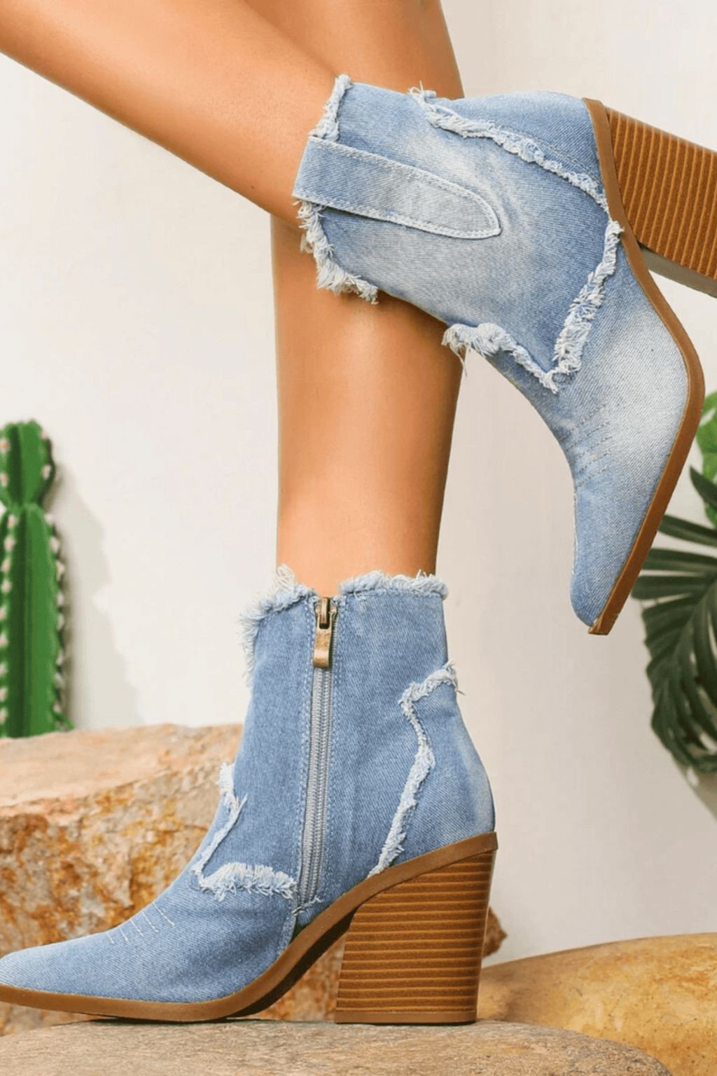 Modern Edge Block Heel Ankle Boots