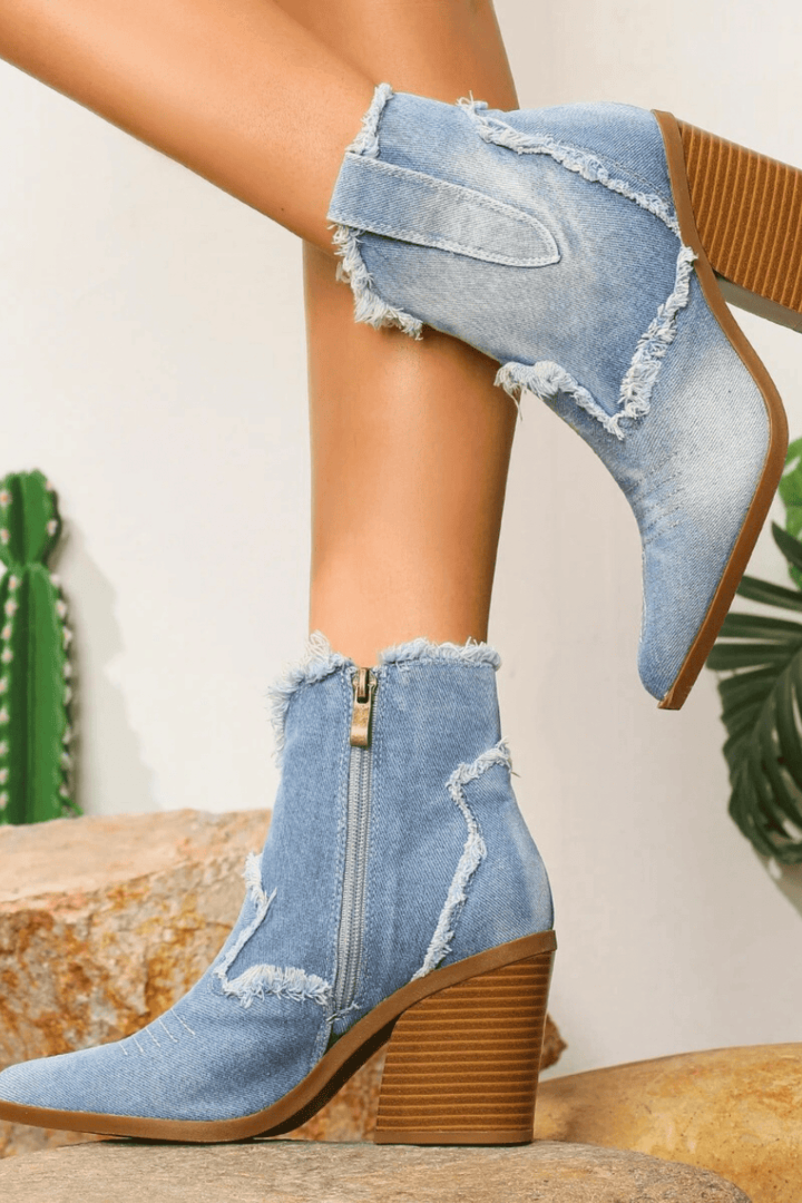 Modern Edge Block Heel Ankle Boots
