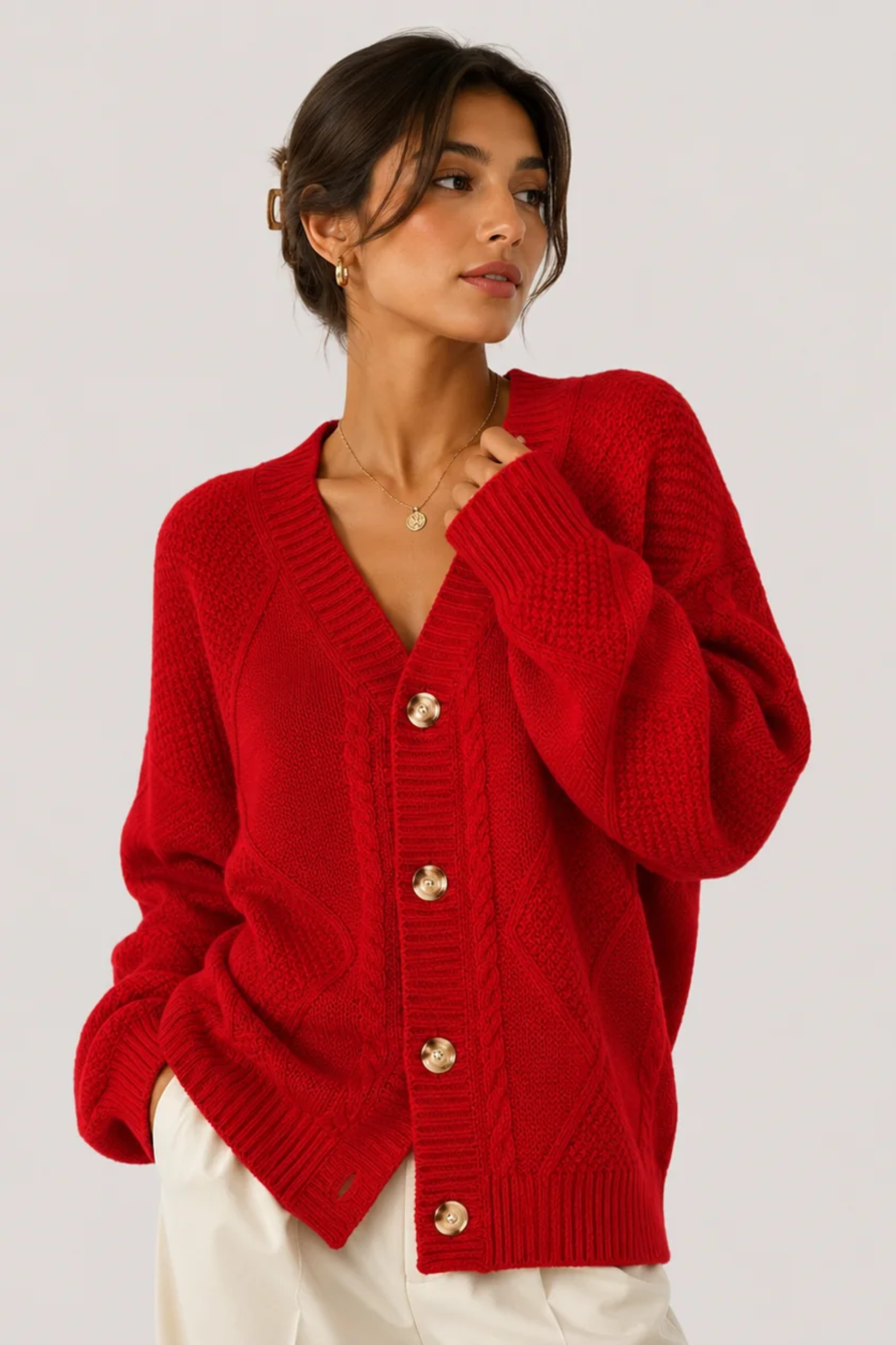 Heritage Button Knit Cardigan Sweater