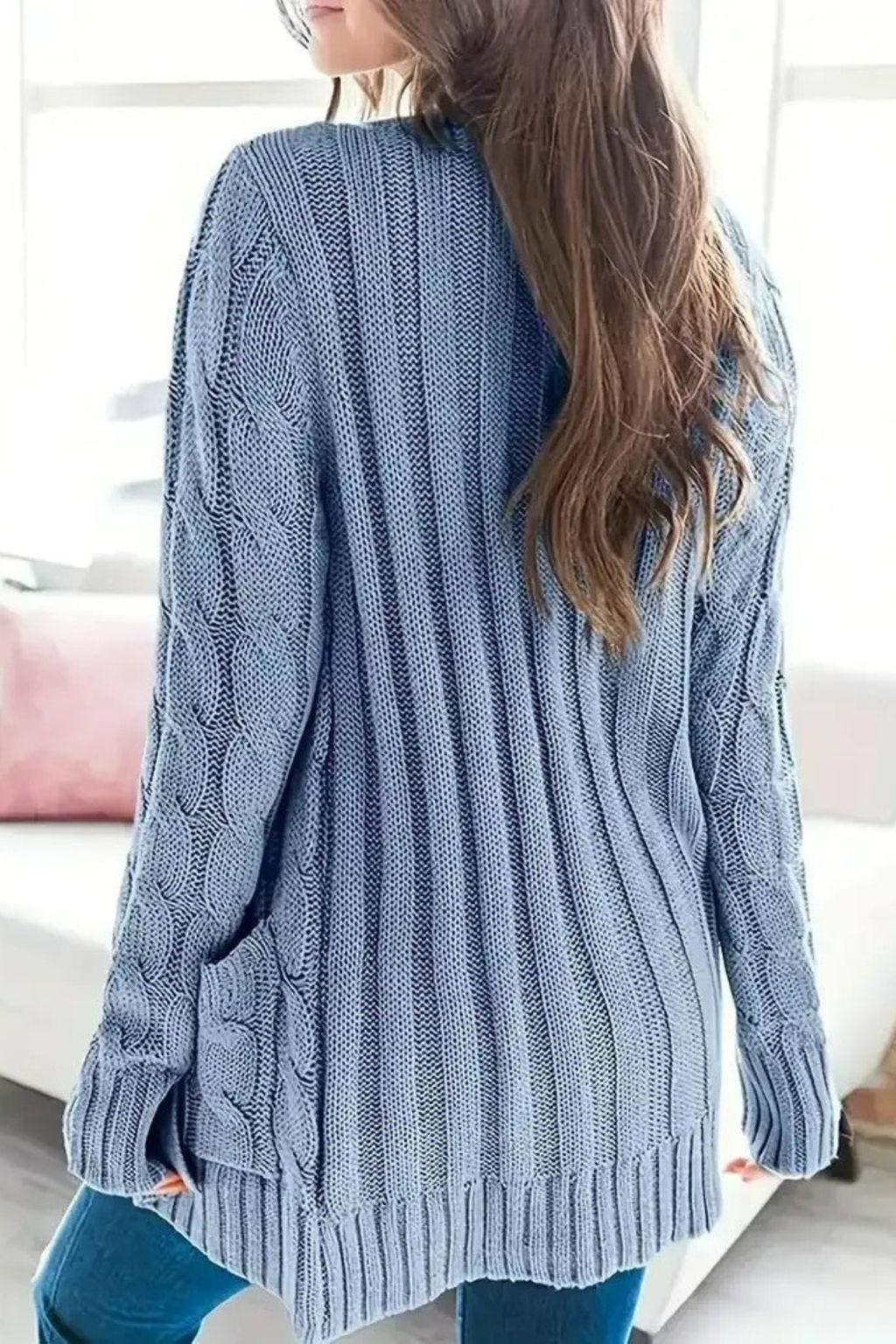 Textured Cable Knit Cardigan Sweater