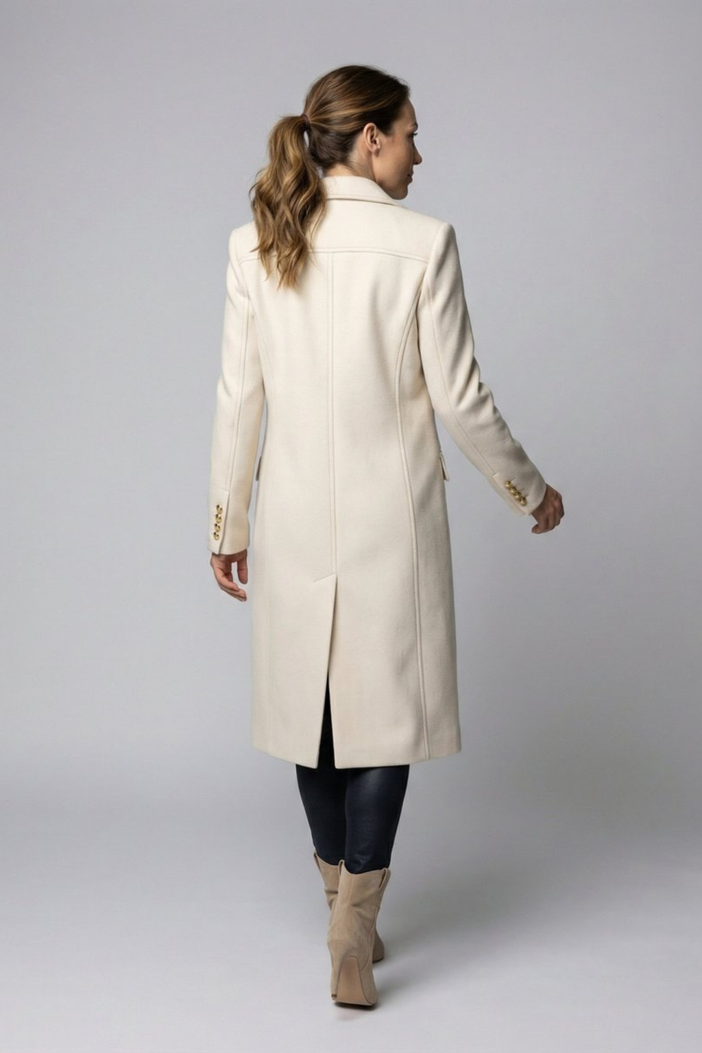 Women's Double Breasted Midi Overcoat