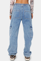 Women's Utility Fit Elastic Denim Pants