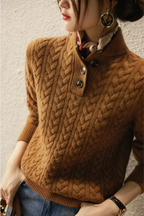 Women's Cable Knit Cashmere Blend Sweater