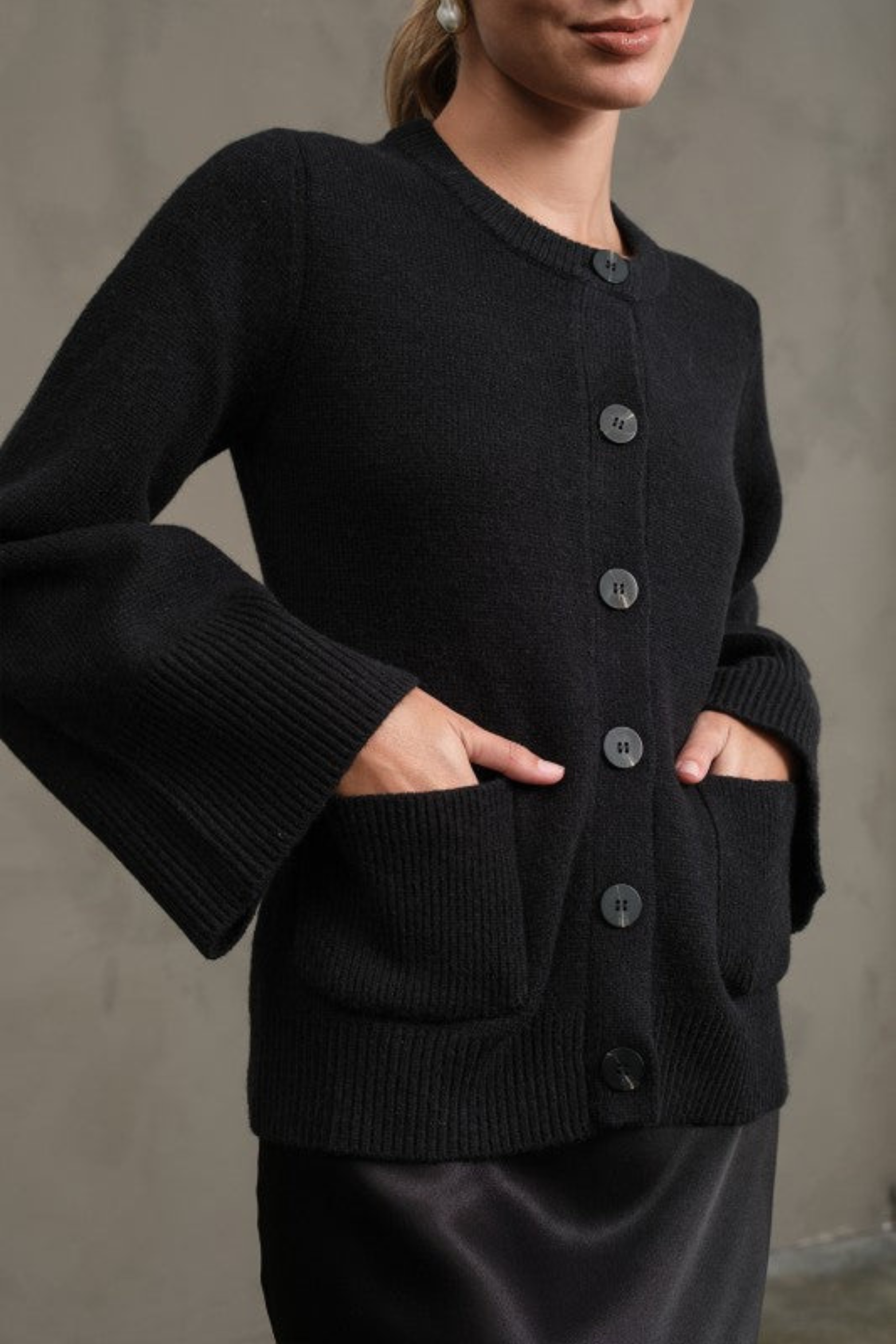Women's Refined Wool Blend Knit Cardigan