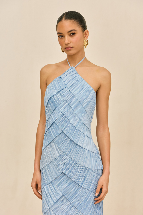 Pleated Layered Maxi Dress