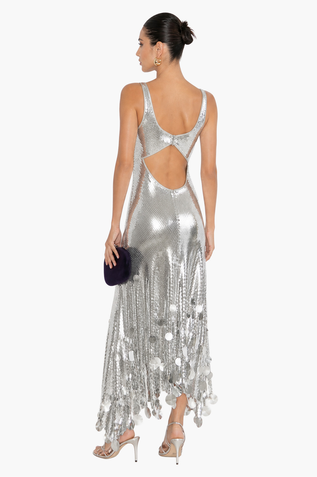 Sequin Tassel Backless Maxi Dress
