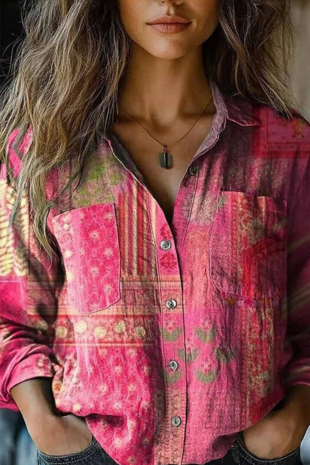 Floral Print Vintage Bohemian Blouse