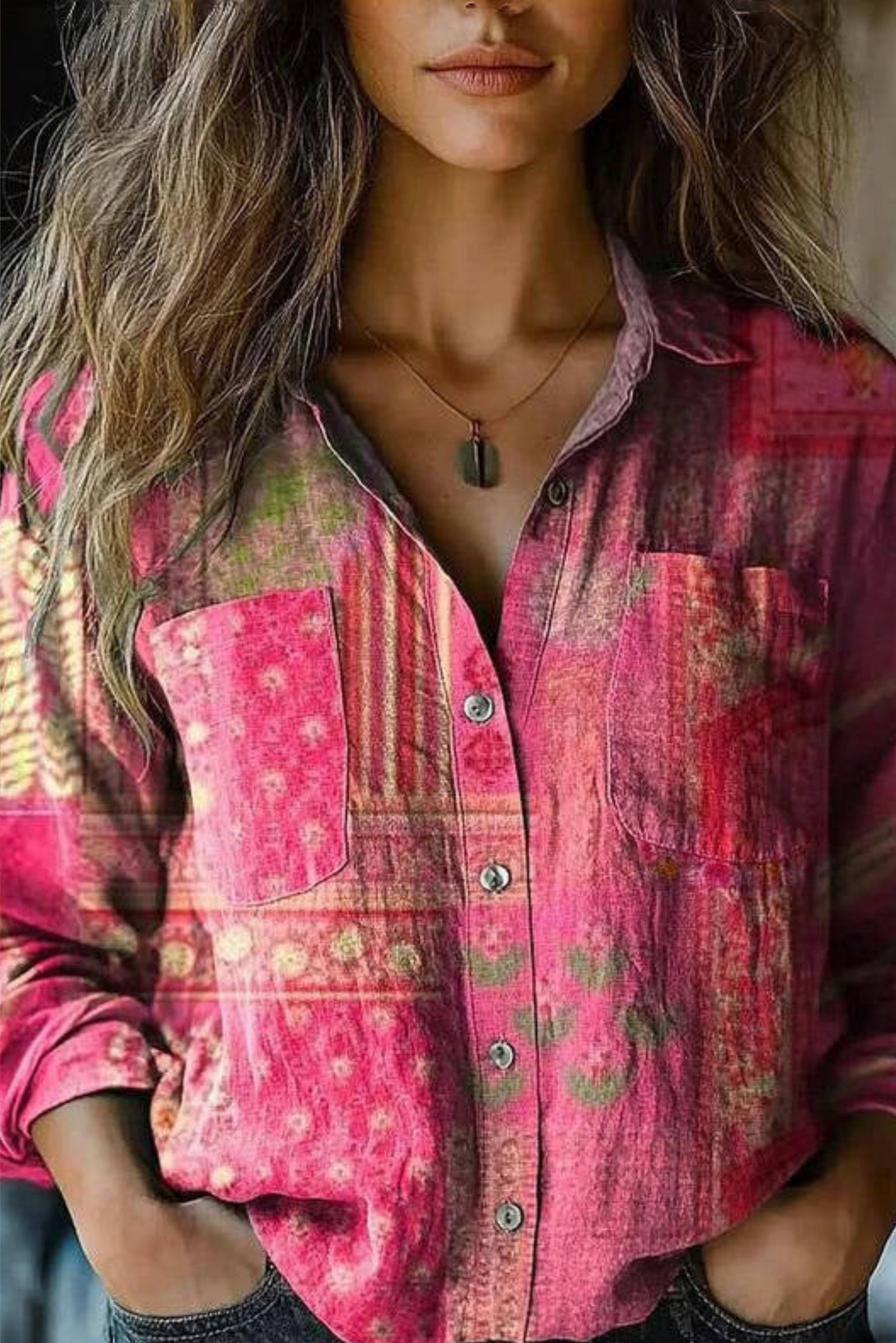 Floral Print Vintage Bohemian Blouse