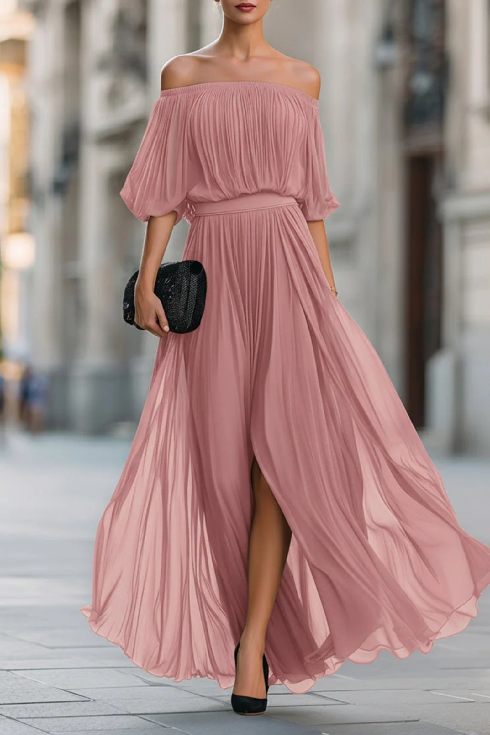 Ethereal Grace Chiffon Occasion Dress