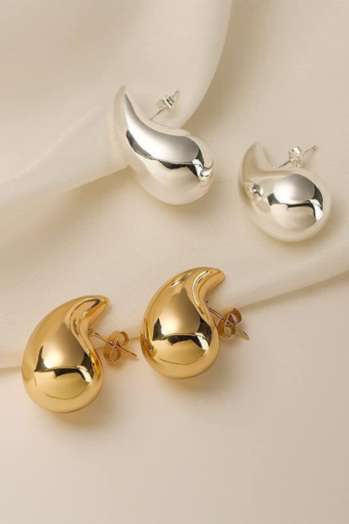 Hollow Water Drop Statement Earrings