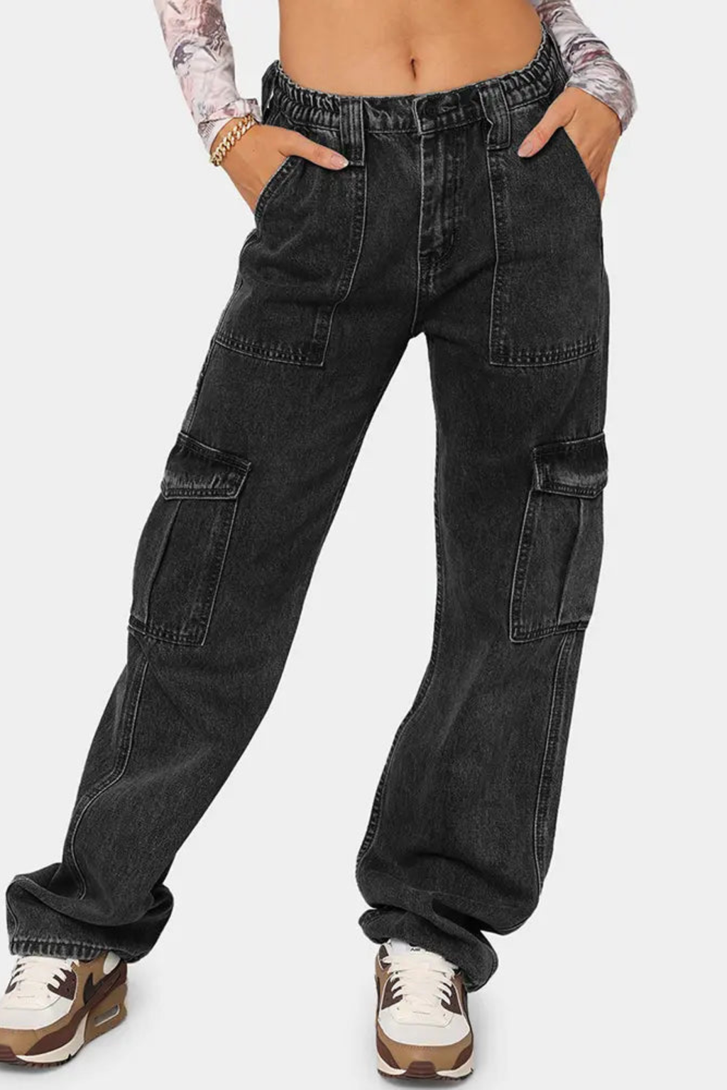 Women's Utility Fit Elastic Denim Pants