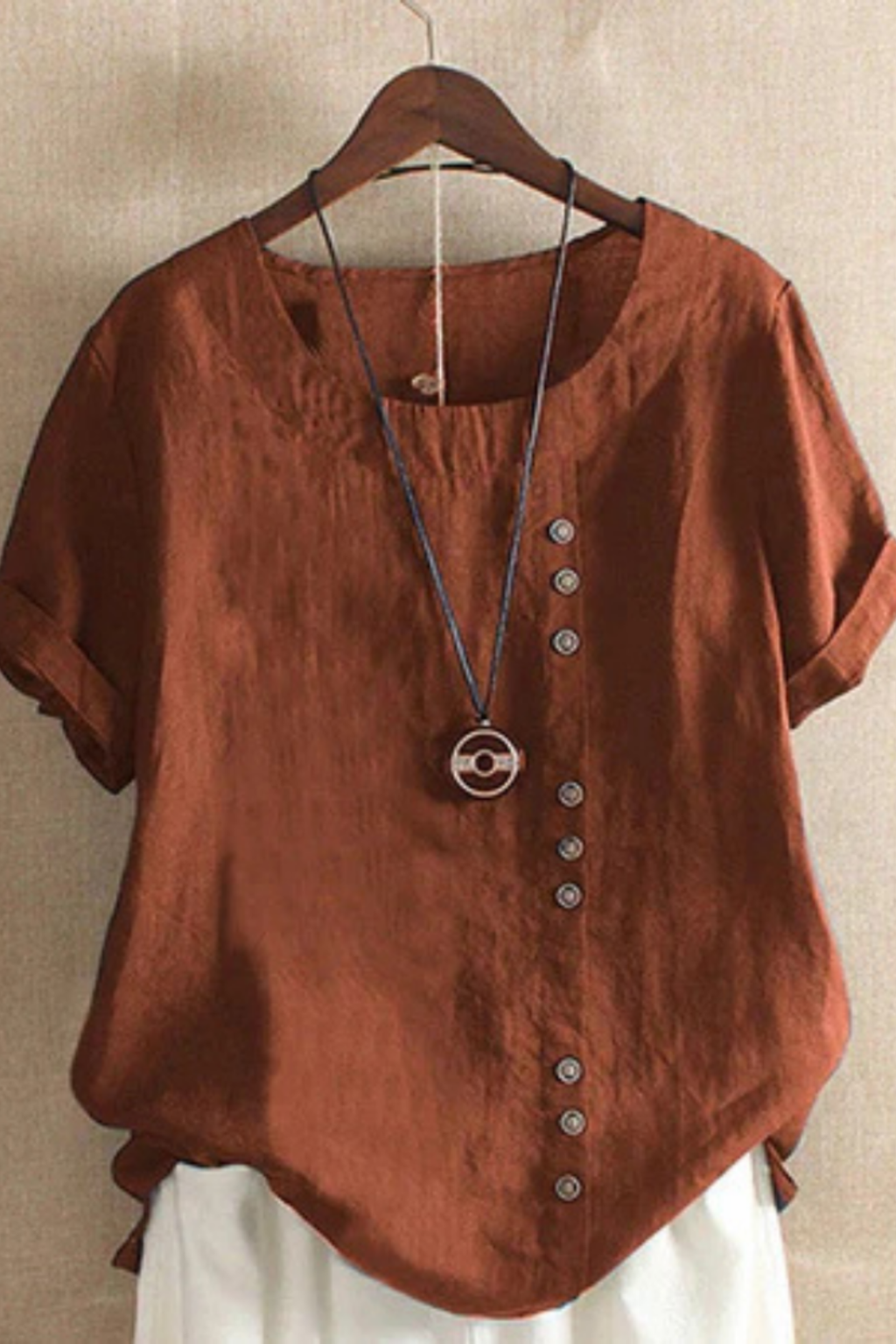 Women's Elowen Relaxed Linen Blend Button Tunic