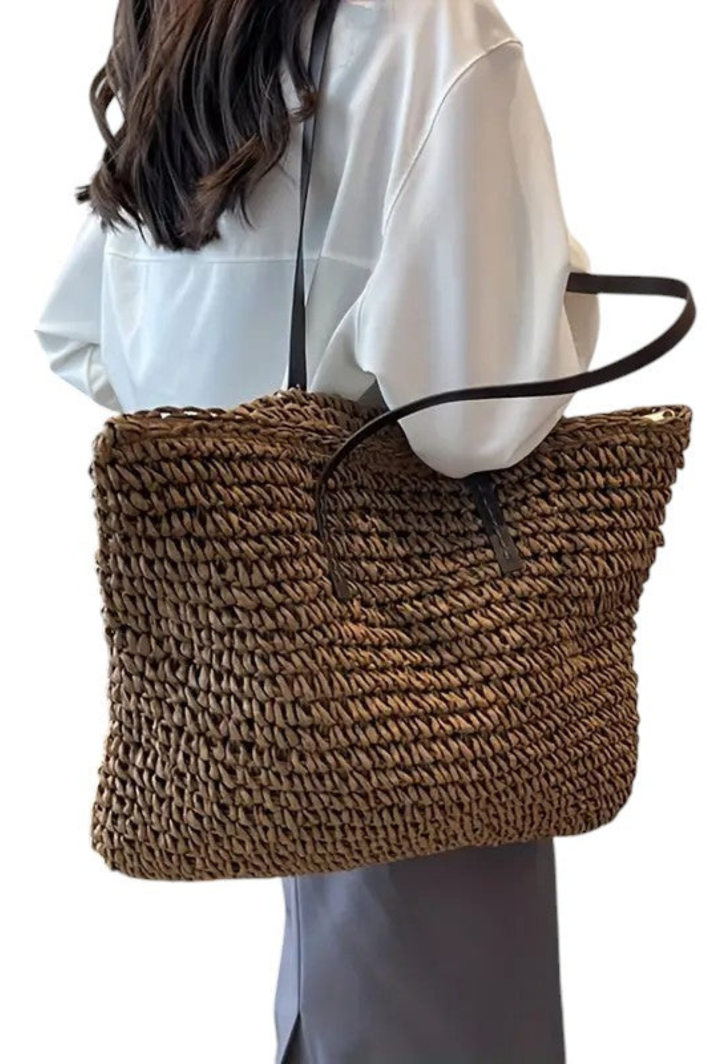 Seaside Woven Straw Market Tote