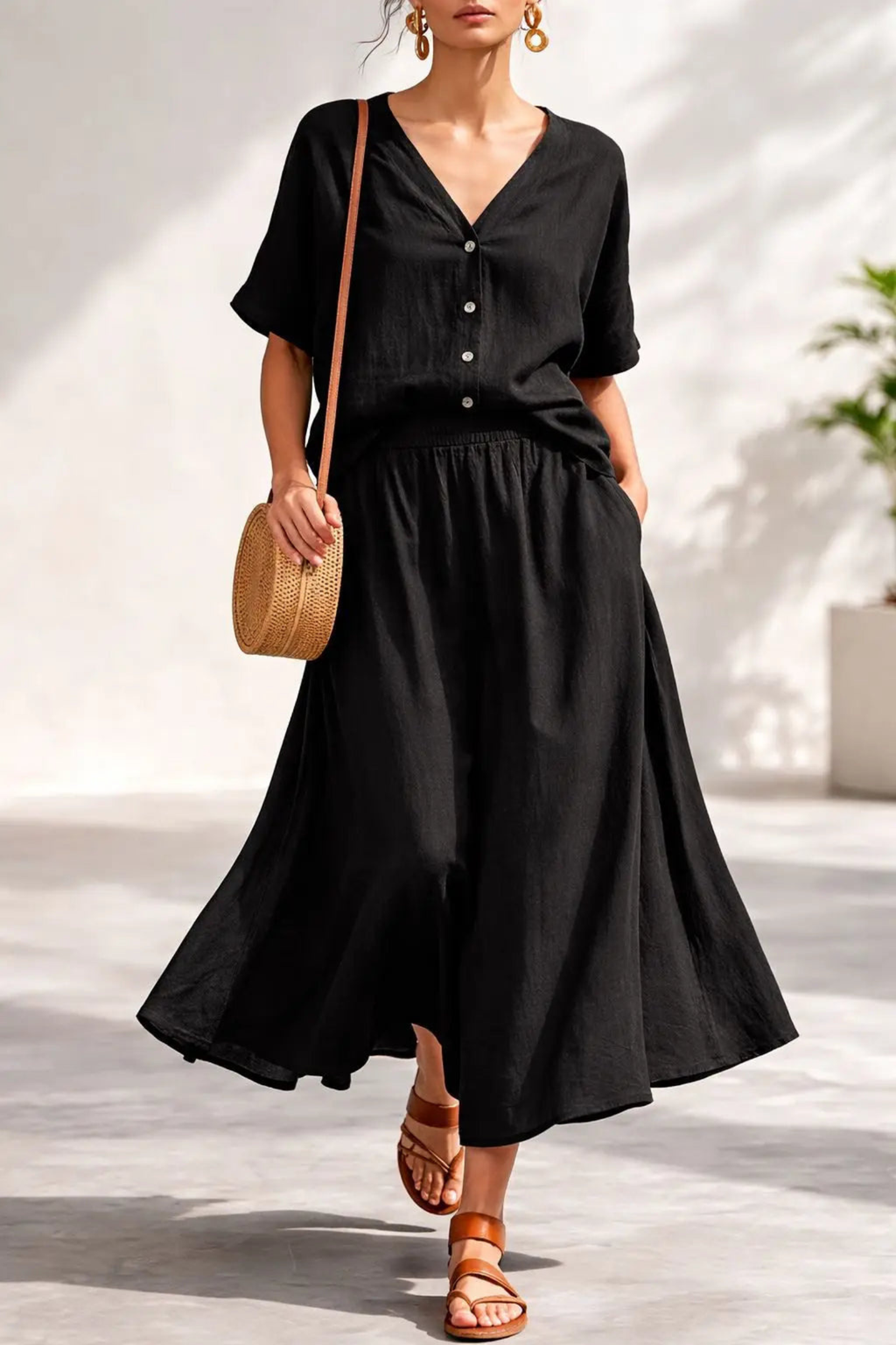 Harmony Lane Buttoned Midi Co-Ord Set
