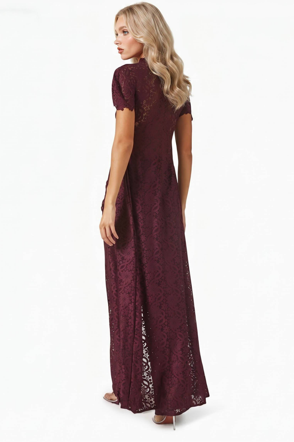 Lace Long Sleeve Wide Leg Pants Set