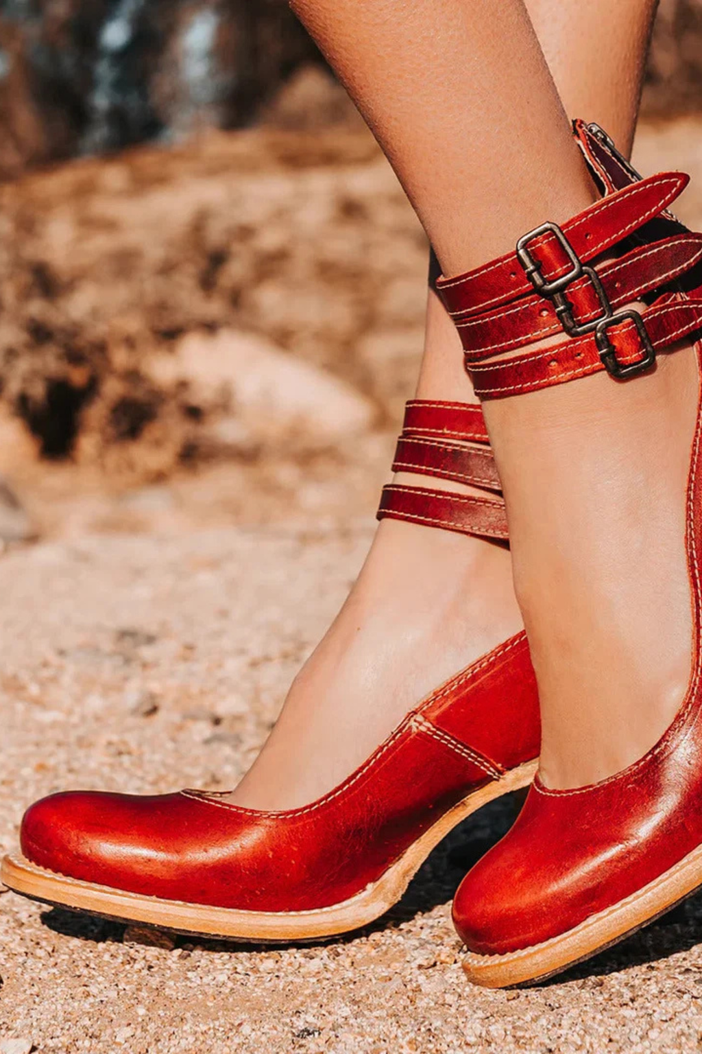 Shearling Linen Heeled Ankle Boots