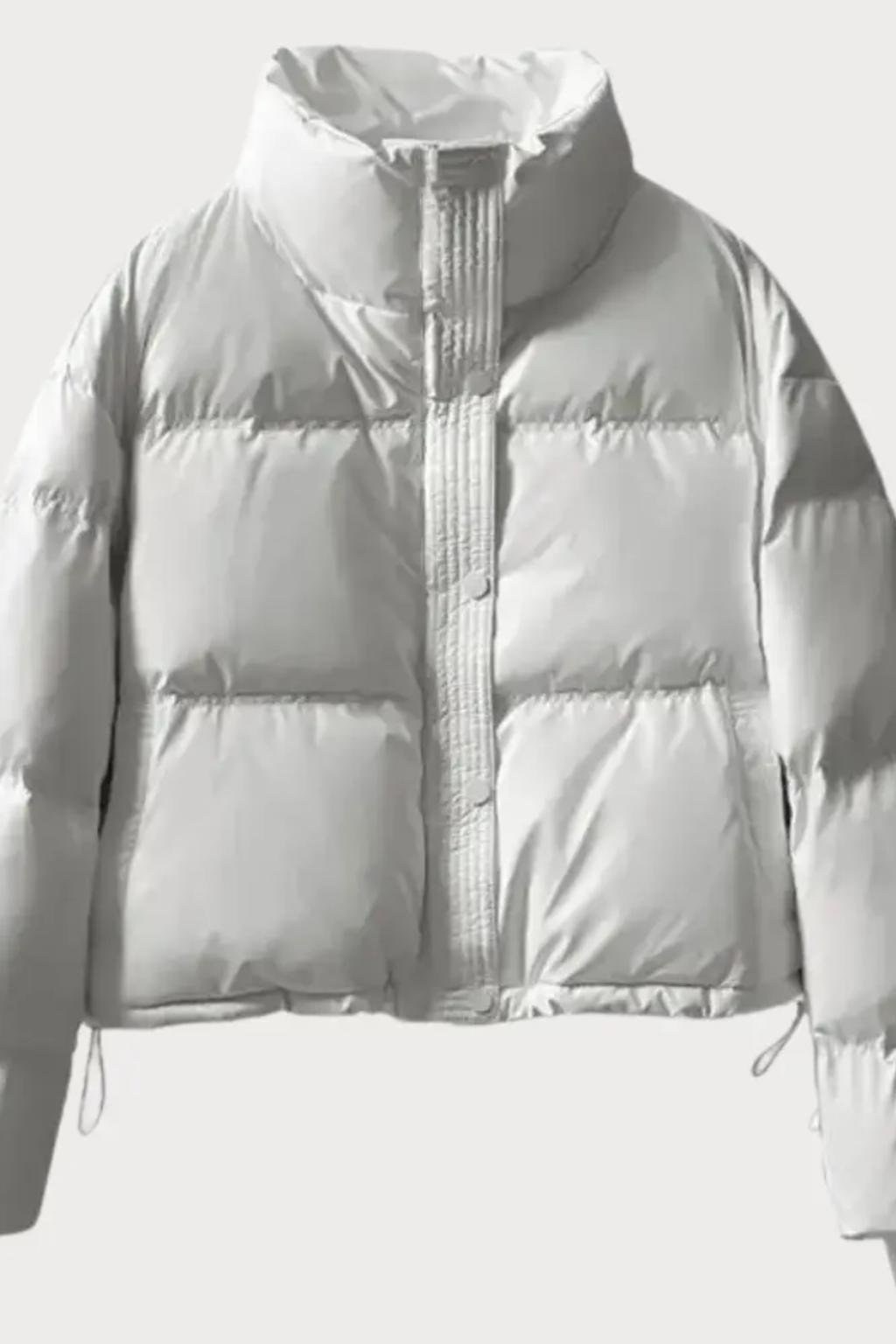 Cropped Quilted Stand Collar Jacket