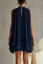 Sunlit Whisper Pleated Mini Dress