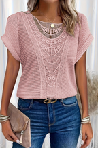Boho Chic Crochet Lace Short Sleeve Blouse