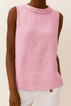 Round Neck Sleeveless Blouse