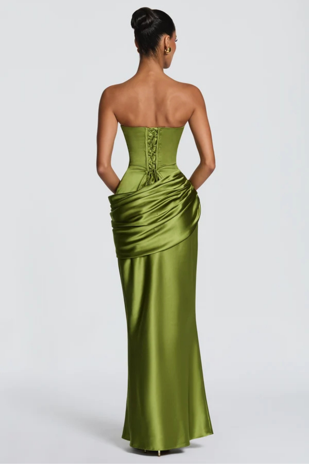 Asymmetric Off Shoulder Drape Maxi Dress