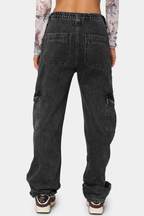Women's Utility Fit Elastic Denim Pants
