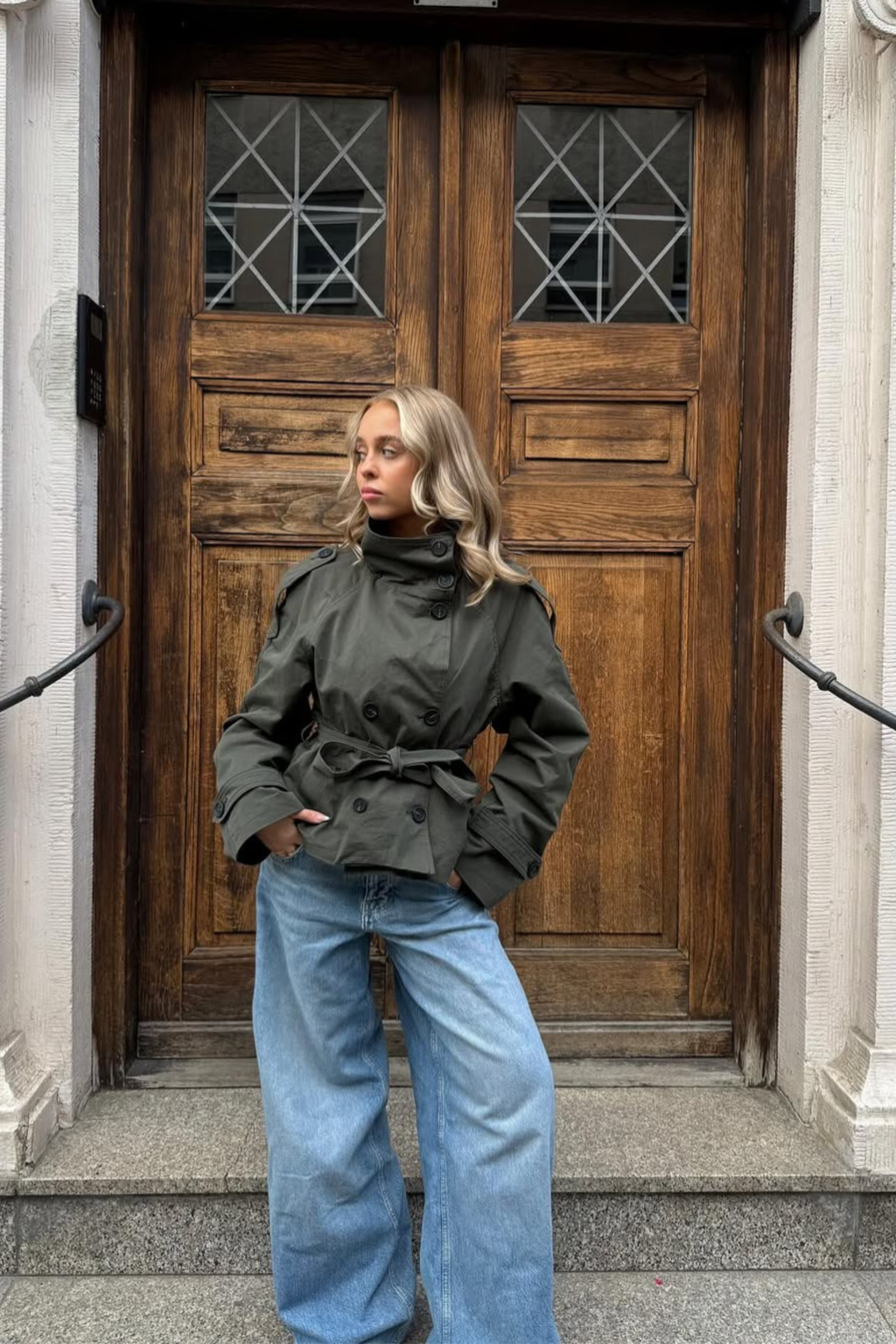 Belted Cropped Trench Coat