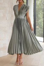 Evermore Grace Pleated Midi Dress