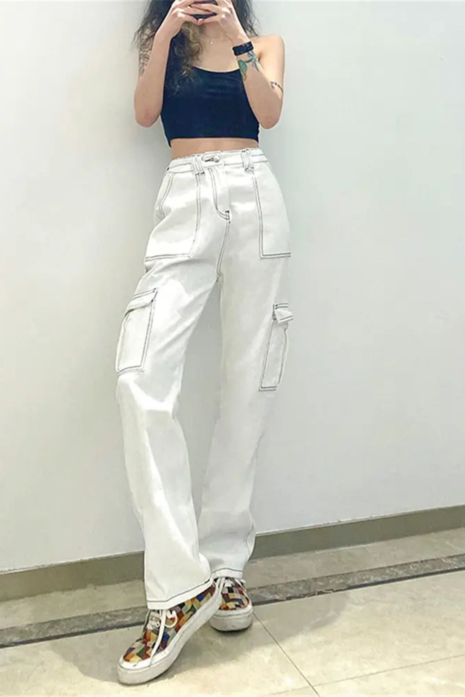 Women's Utility Fit Elastic Denim Pants