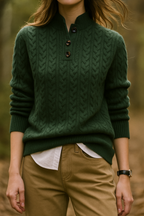 Women's Cable Knit Cashmere Blend Sweater