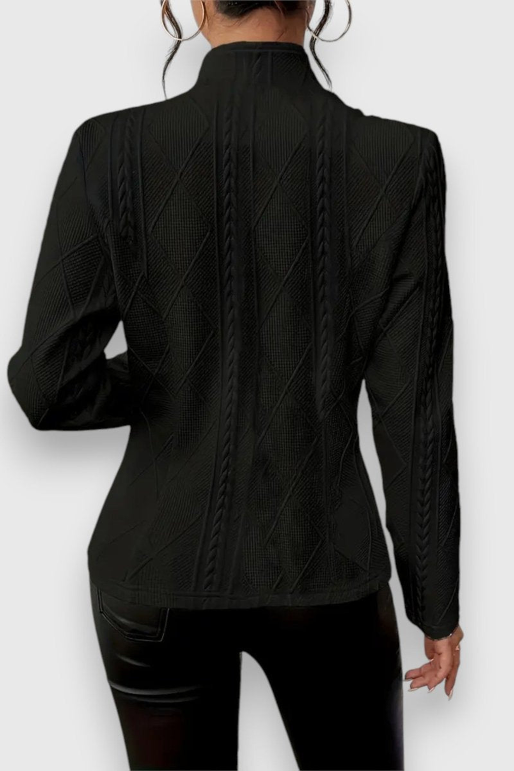 Women's Cable Knit Mock Neck Sweater