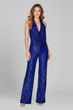 Midnight Radiance Sequin Halter Jumpsuit