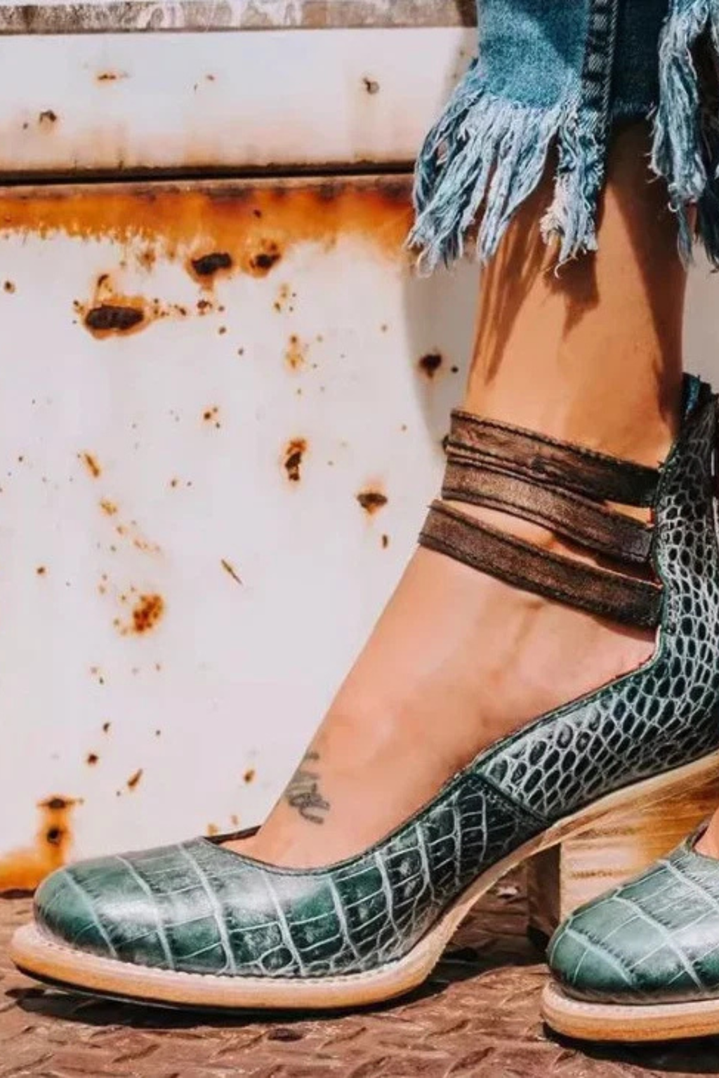 Shearling Linen Heeled Ankle Boots